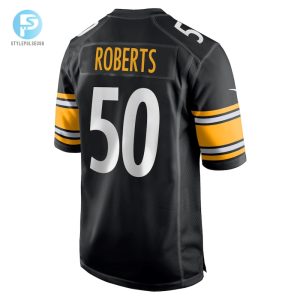 Mens Pittsburgh Steelers Elandon Roberts Nike Black Game Jersey stylepulseusa 1 2