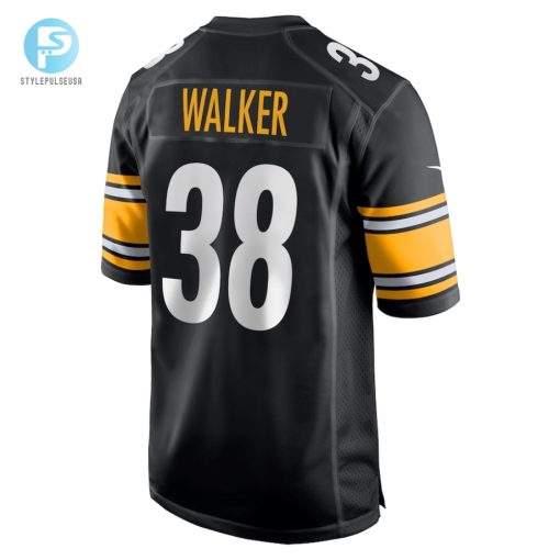 Mens Pittsburgh Steelers Mykal Walker Nike Black Team Game Jersey stylepulseusa 1 2