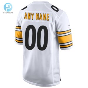 Mens Nike White Pittsburgh Steelers Away Custom Game Jersey stylepulseusa 1 2