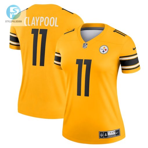 Womens Pittsburgh Steelers Chase Claypool Nike Gold Inverted Legend Game Jersey stylepulseusa 1