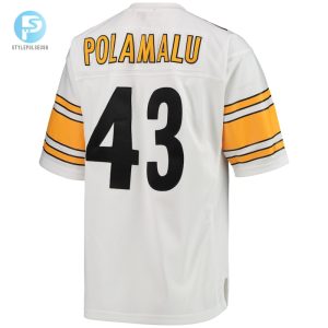 Womens Pittsburgh Steelers Troy Polamalu Mitchell Ness White 2005 Legacy Replica Team Jersey stylepulseusa 1 2