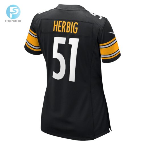 Womens Pittsburgh Steelers Nick Herbig Nike Black Game Jersey stylepulseusa 1 2