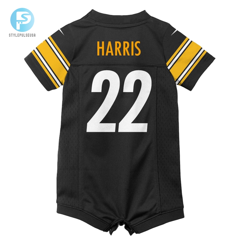 Newborn  Infant Pittsburgh Steelers Najee Harris Nike Black Game Romper Jersey 