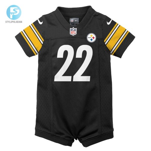 Newborn Infant Pittsburgh Steelers Najee Harris Nike Black Game Romper Jersey stylepulseusa 1 2