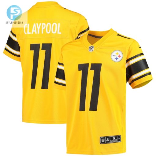 Youth Pittsburgh Steelers Chase Claypool Nike Gold Inverted Team Game Jersey stylepulseusa 1