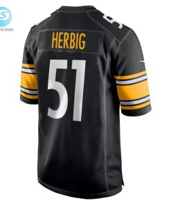 Mens Pittsburgh Steelers Nick Herbig Nike Black Game Jersey stylepulseusa 1 2