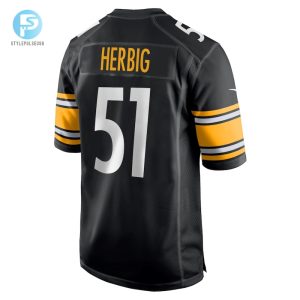 Mens Pittsburgh Steelers Nick Herbig Nike Black Game Jersey stylepulseusa 1 2