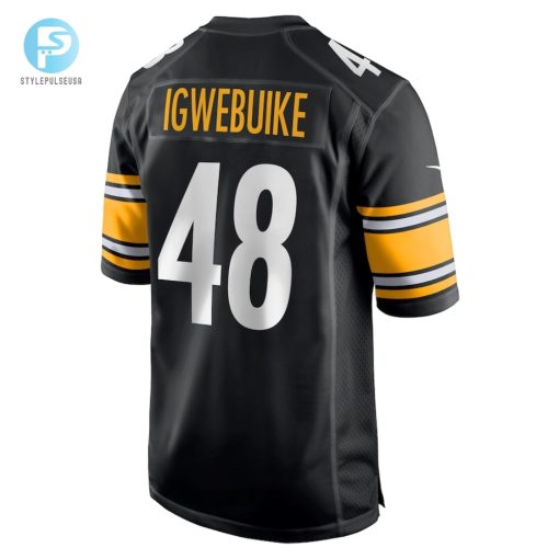 Mens Pittsburgh Steelers Godwin Igwebuike Nike Black Game Jersey stylepulseusa 1 2