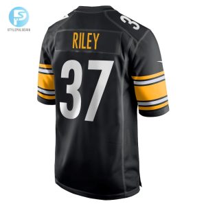 Mens Pittsburgh Steelers Elijah Riley Nike Black Game Player Jersey stylepulseusa 1 2