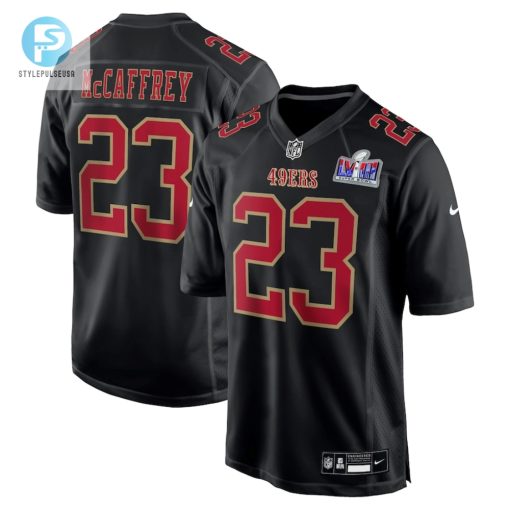 Mens San Francisco 49Ers Christian Mccaffrey Nike Black Super Bowl Lviii Carbon Fashion Game Player Jersey stylepulseusa 1