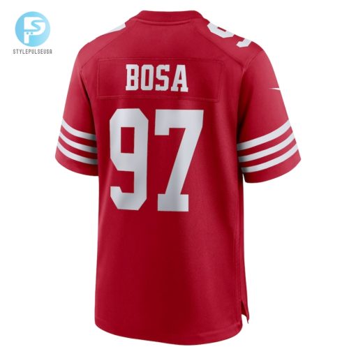 Mens San Francisco 49Ers Nick Bosa Nike Scarlet Super Bowl Lviii Game Jersey stylepulseusa 1 2