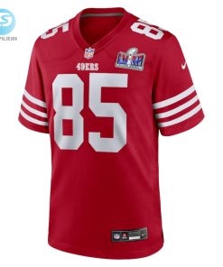 Mens San Francisco 49Ers George Kittle Nike Scarlet Super Bowl Lviii Game Jersey stylepulseusa 1 1