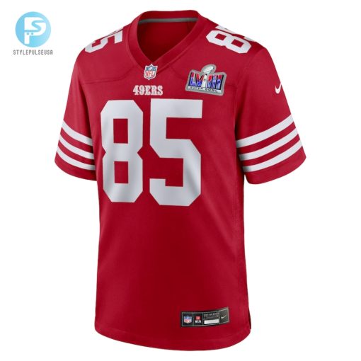Mens San Francisco 49Ers George Kittle Nike Scarlet Super Bowl Lviii Game Jersey stylepulseusa 1 1