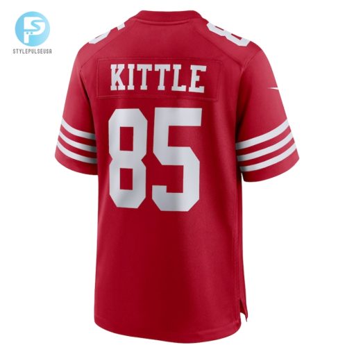 Mens San Francisco 49Ers George Kittle Nike Scarlet Super Bowl Lviii Game Jersey stylepulseusa 1 2