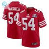 Mens San Francisco 49Ers Fred Warner Nike Scarlet Super Bowl Lviii Game Jersey stylepulseusa 1