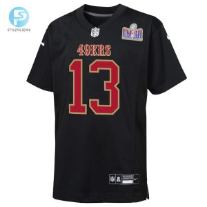 Youth San Francisco 49Ers Brock Purdy Nike Black Super Bowl Lviii Patch Carbon Fashion Game Jersey stylepulseusa 1 1