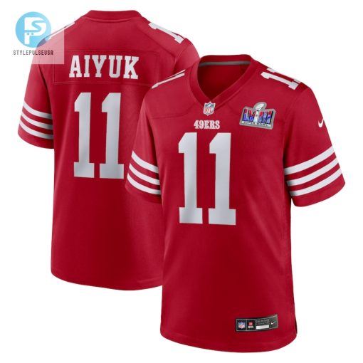 Mens San Francisco 49Ers Brandon Aiyuk Nike Scarlet Super Bowl Lviii Game Jersey stylepulseusa 1