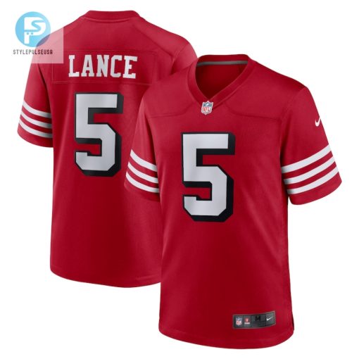 Mens San Francisco 49Ers Trey Lance Nike Scarlet Alternate Game Jersey stylepulseusa 1