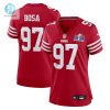 Womens San Francisco 49Ers Nick Bosa Nike Scarlet Super Bowl Lviii Game Jersey stylepulseusa 1