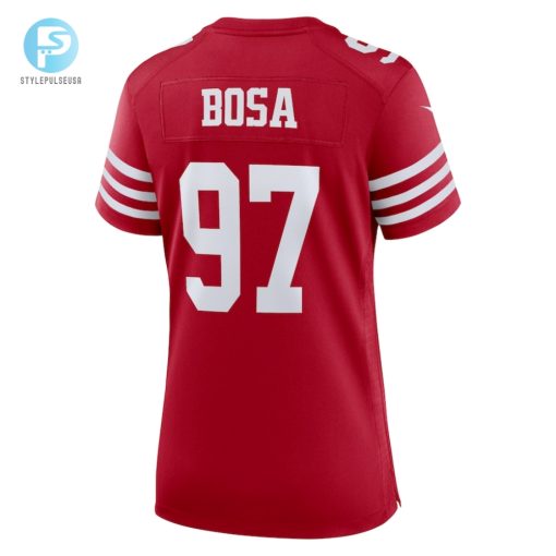 Womens San Francisco 49Ers Nick Bosa Nike Scarlet Super Bowl Lviii Game Jersey stylepulseusa 1 2