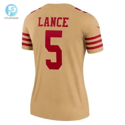 Womens San Francisco 49Ers Trey Lance Nike Gold Team Inverted Legend Jersey stylepulseusa 1 2