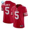 Mens San Francisco 49Ers Trey Lance Nike Scarlet Vapor Limited Jersey stylepulseusa 1