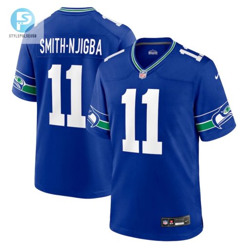 Mens Seattle Seahawks Jaxon Smithnjigba Nike Royal Throwback Player Game Jersey stylepulseusa 1