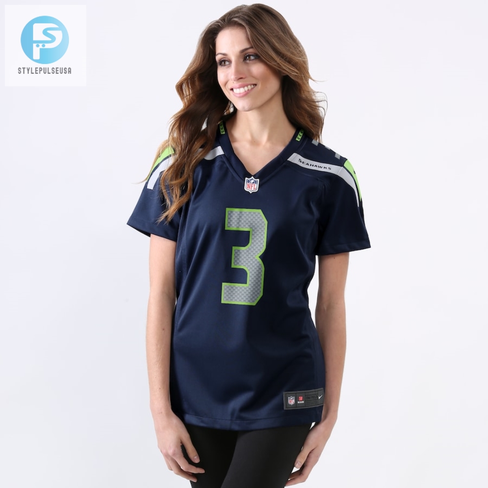 Womens Seattle Seahawks Russell Wilson Nike College Navy Game Player Jersey 