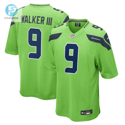 Mens Seattle Seahawks Kenneth Walker Iii Nike Neon Green Game Jersey stylepulseusa 1