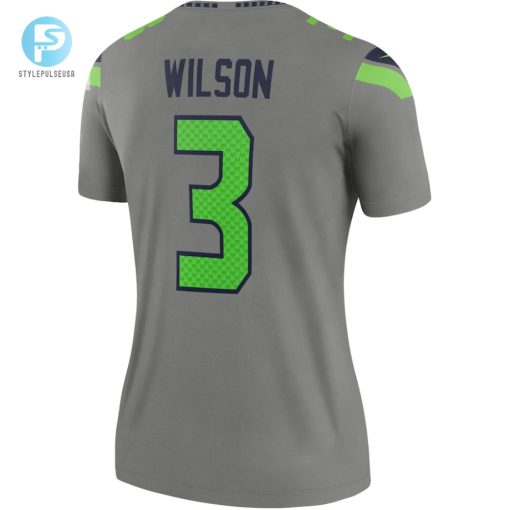 Womens Seattle Seahawks Russell Wilson Nike Gray Inverted Legend Jersey stylepulseusa 1 2