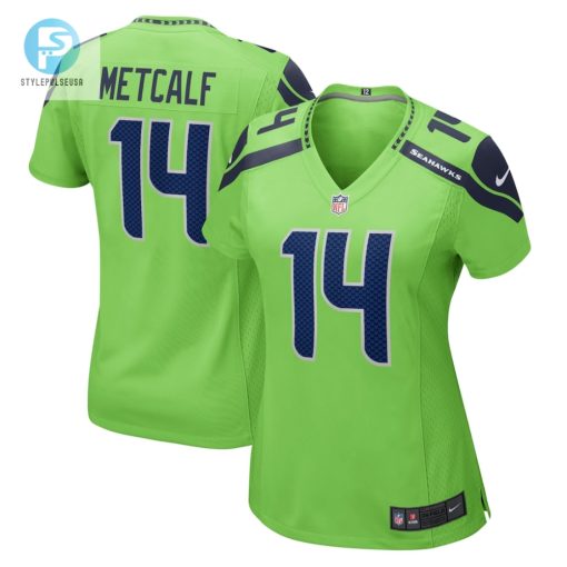 Womens Seattle Seahawks Dk Metcalf Nike Neon Green Game Jersey stylepulseusa 1