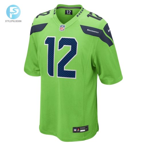 Mens Seattle Seahawks 12S Nike Neon Green Game Jersey stylepulseusa 1 1