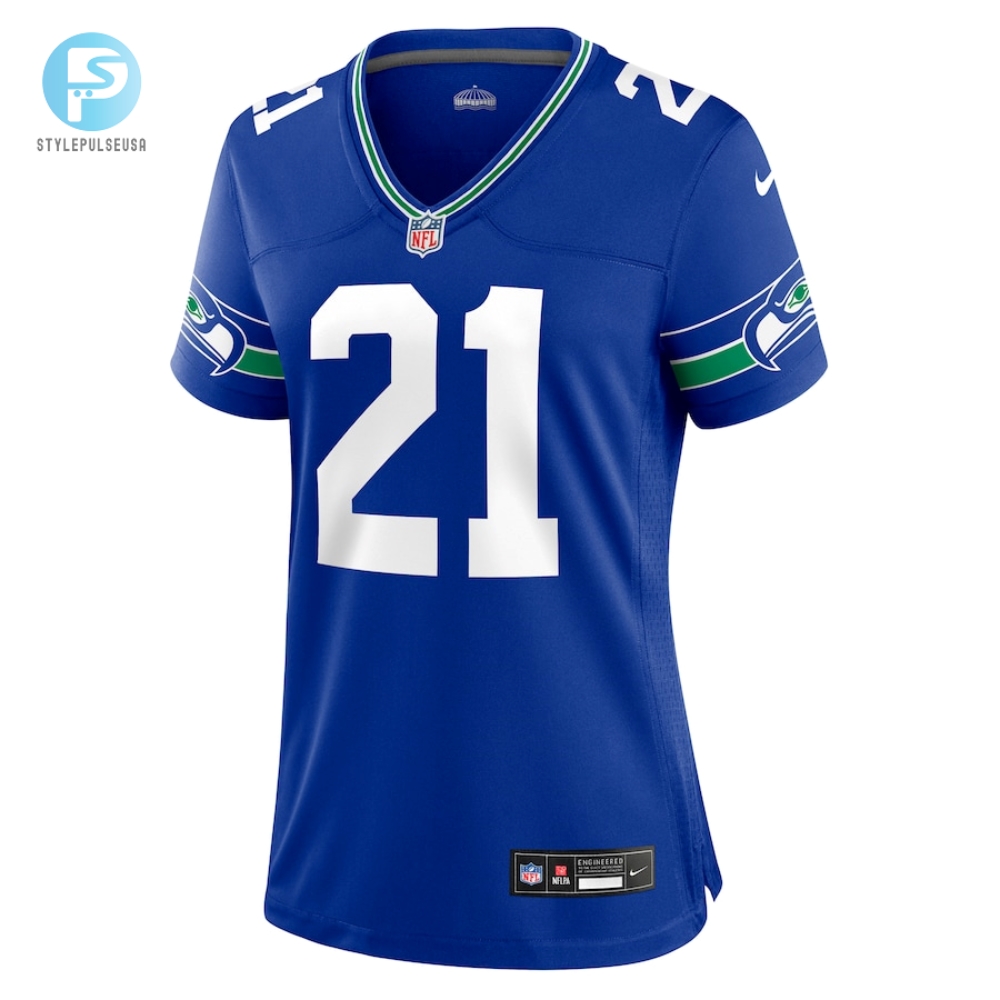 Womens Seattle Seahawks Devon Witherspoon Nike Royal Throwback Player Game Jersey 