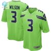 Mens Seattle Seahawks Russell Wilson Nike Neon Green Alternate Game Jersey stylepulseusa 1 3