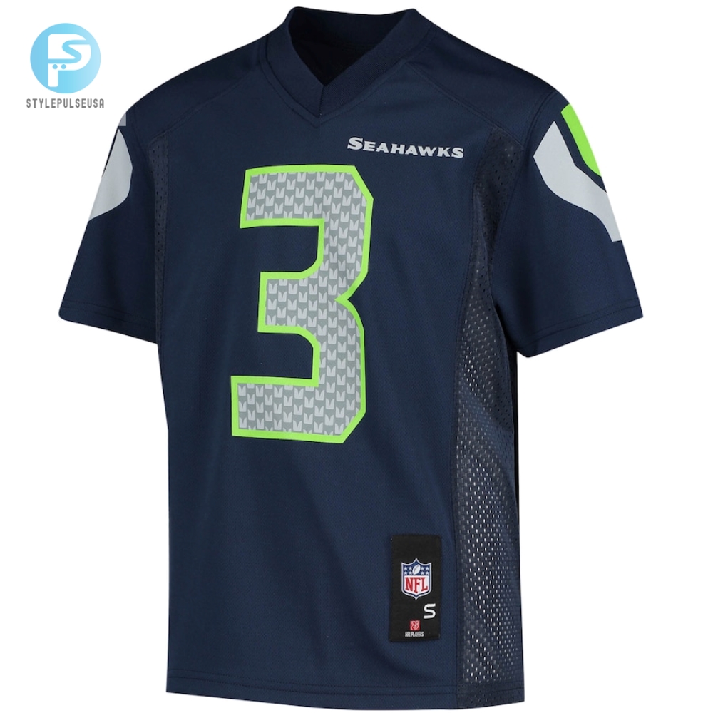 Youth Seattle Seahawks Russell Wilson College Navy Replica Player Jersey 