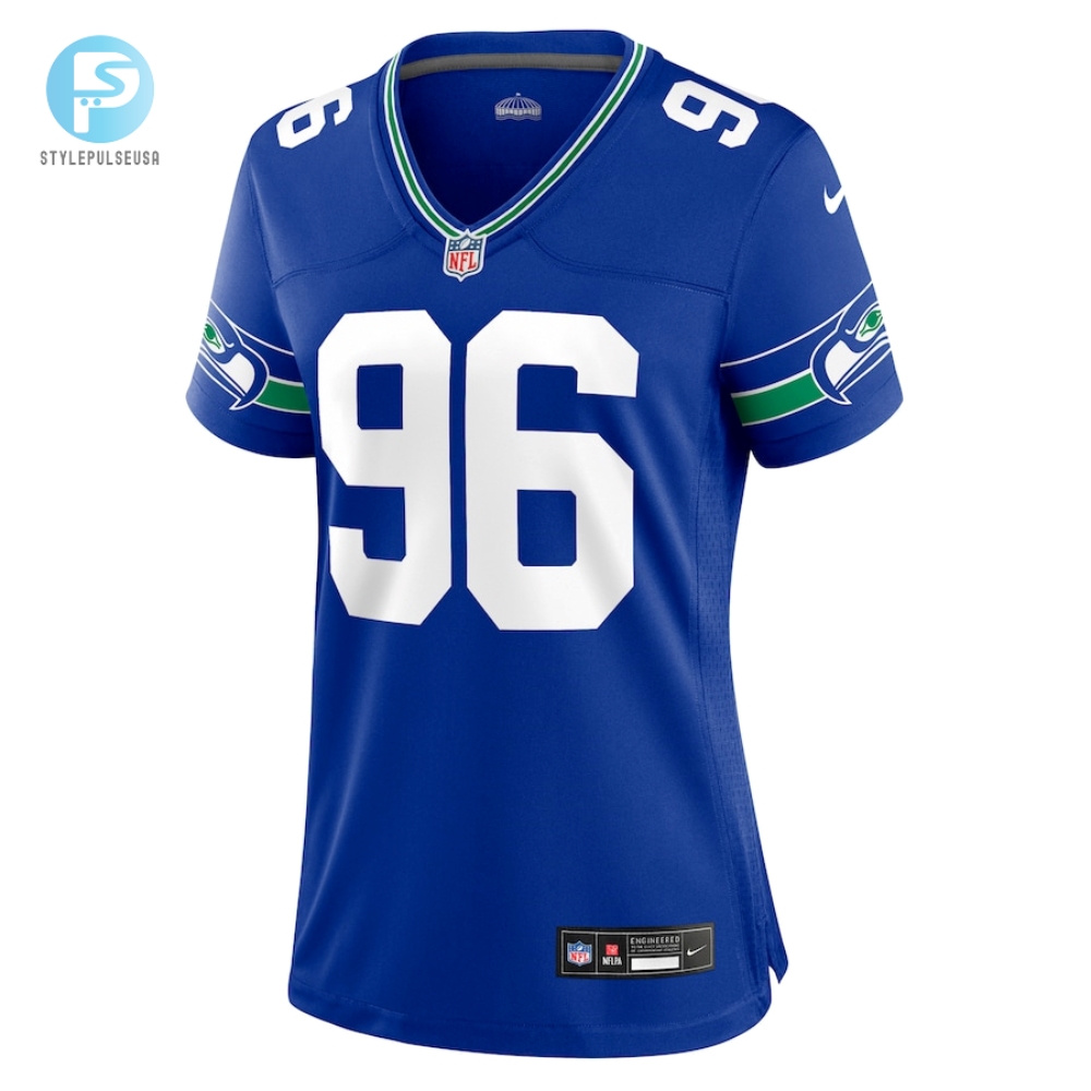 Womens Seattle Seahawks Cortez Kennedy Nike Royal Throwback Player Game Jersey 