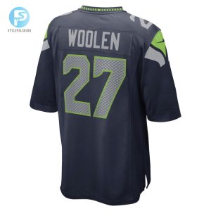 Mens Seattle Seahawks Tariq Woolen Nike College Navy Game Player Jersey stylepulseusa 1 2