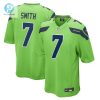 Mens Seattle Seahawks Geno Smith Nike Neon Green Game Jersey stylepulseusa 1