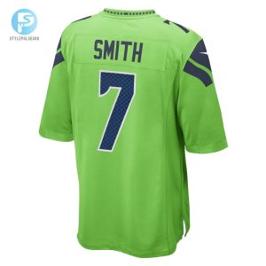 Mens Seattle Seahawks Geno Smith Nike Neon Green Game Jersey stylepulseusa 1 2