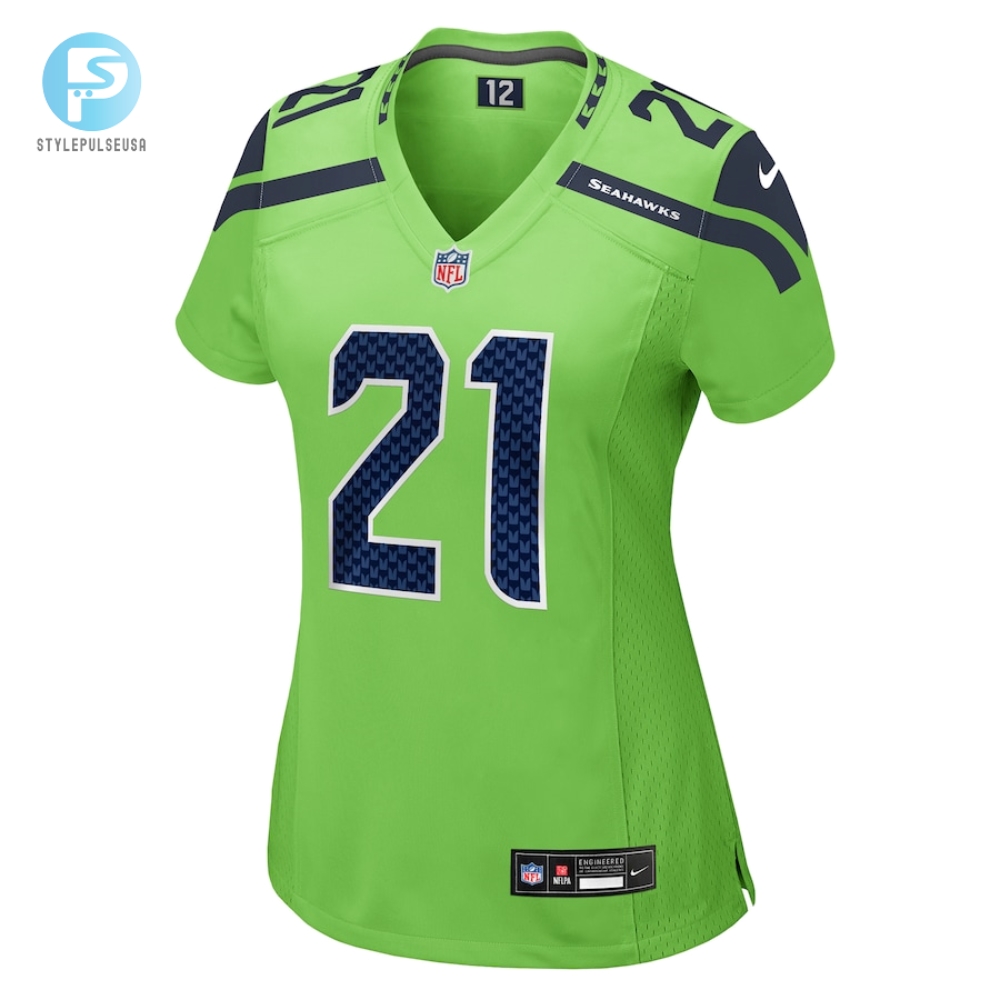 Womens Seattle Seahawks Devon Witherspoon Nike Neon Green Game Jersey 