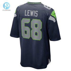 Mens Seattle Seahawks Damien Lewis Nike College Navy Game Jersey stylepulseusa 1 2