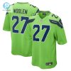 Mens Seattle Seahawks Tariq Woolen Nike Neon Green Game Jersey stylepulseusa 1