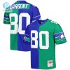 Mens Seattle Seahawks Steve Largent Mitchell Ness Royalgreen 1985 Split Legacy Replica Jersey stylepulseusa 1