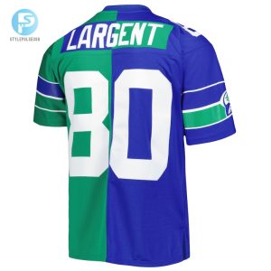 Mens Seattle Seahawks Steve Largent Mitchell Ness Royalgreen 1985 Split Legacy Replica Jersey stylepulseusa 1 2