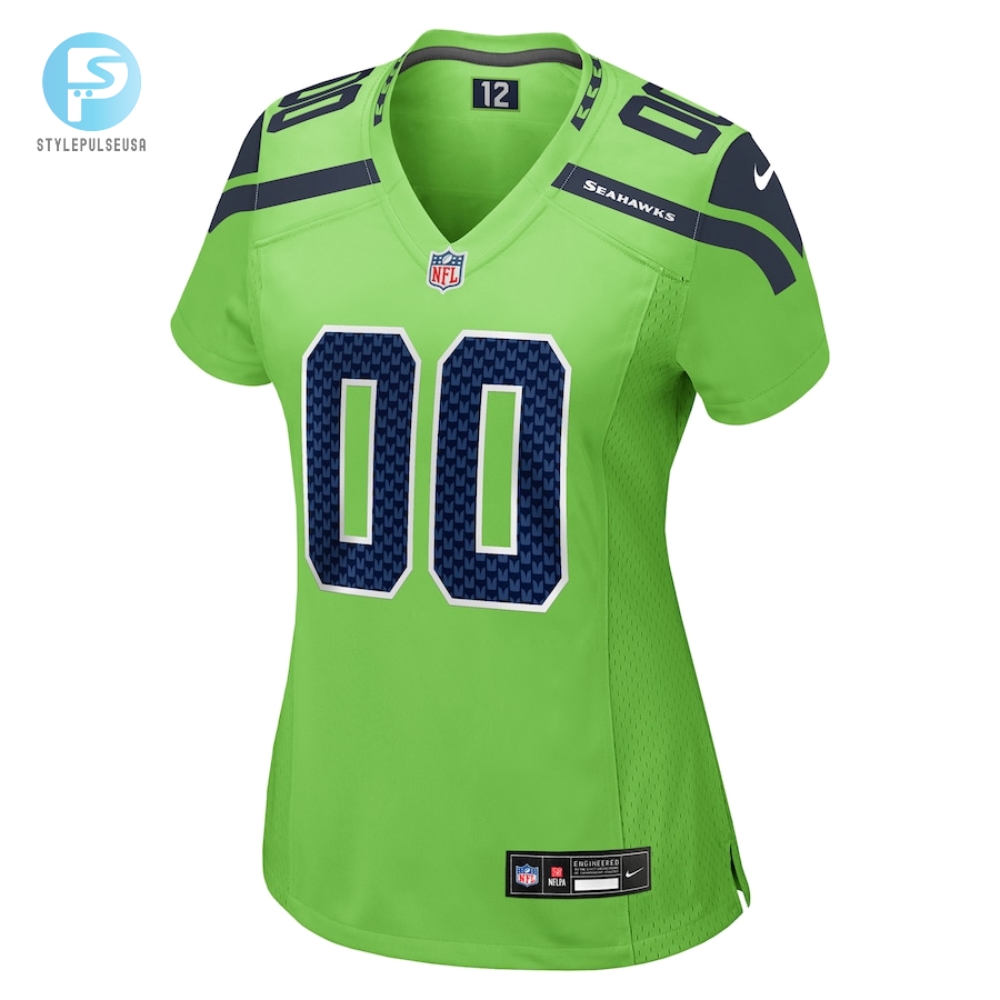Womens Seattle Seahawks Nike Neon Green Alternate Custom Game Jersey 
