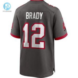 Mens Tampa Bay Buccaneers Tom Brady Nike Pewter Alternate Game Jersey stylepulseusa 1 2