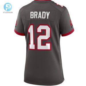 Womens Tampa Bay Buccaneers Tom Brady Nike Pewter Alternate Game Jersey stylepulseusa 1 2