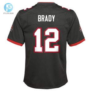 Youth Tampa Bay Buccaneers Tom Brady Nike Pewter Alternate Game Jersey stylepulseusa 1 2