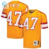 Mens Tampa Bay Buccaneers 1993 John Lynch Mitchell Ness Orange Authentic Throwback Retired Player Jersey stylepulseusa 1