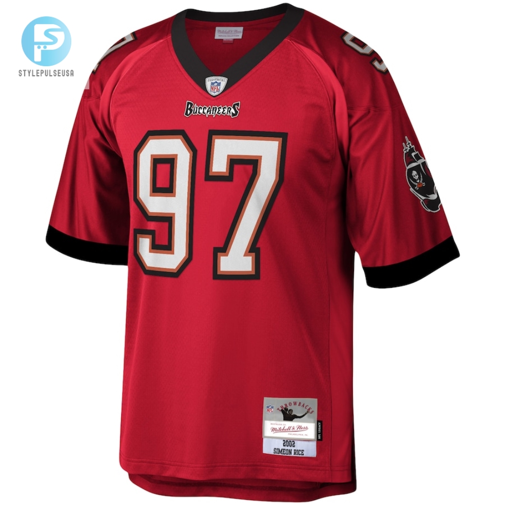 Mens Tampa Bay Buccaneers Simeon Rice Mitchell  Ness Red Legacy Replica Jersey 
